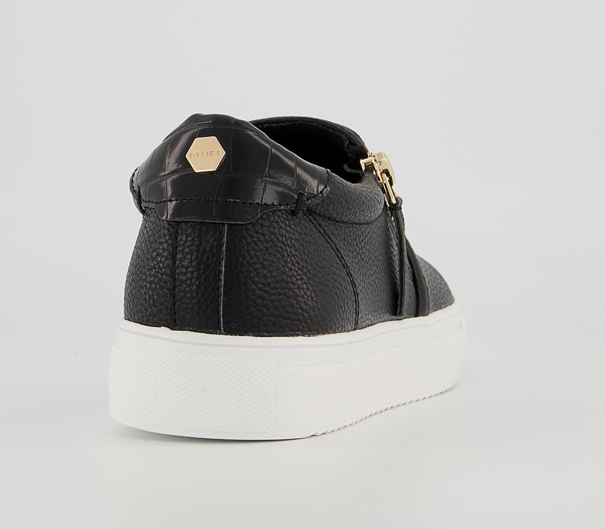 Office Fencing Side Zip Slip On Trainers Office Fencing Side Zip Slip On Trainers Black Mix
