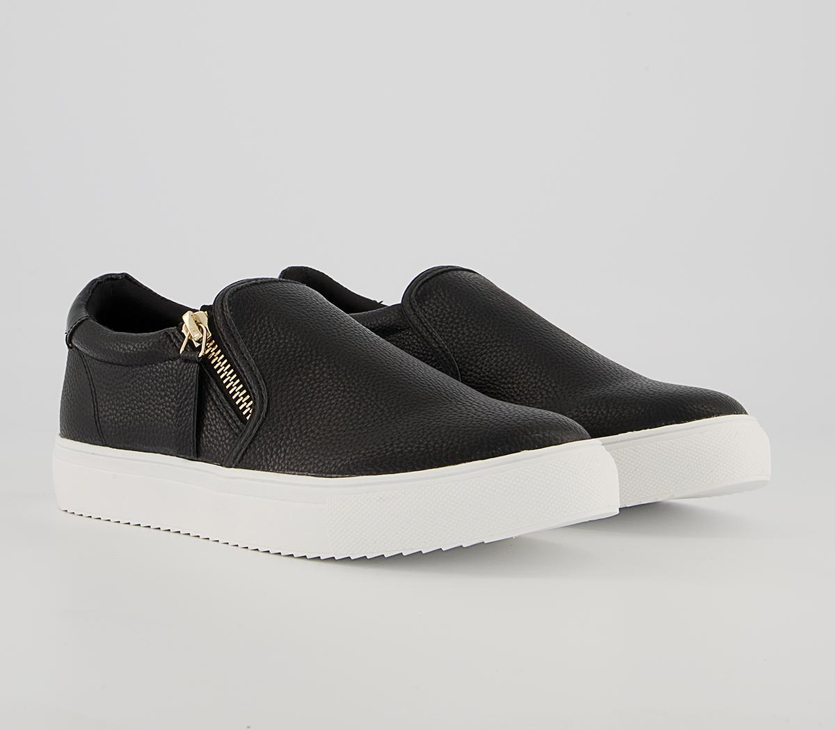 Office Fencing Side Zip Slip On Trainers Office Fencing Side Zip Slip On Trainers Black Mix