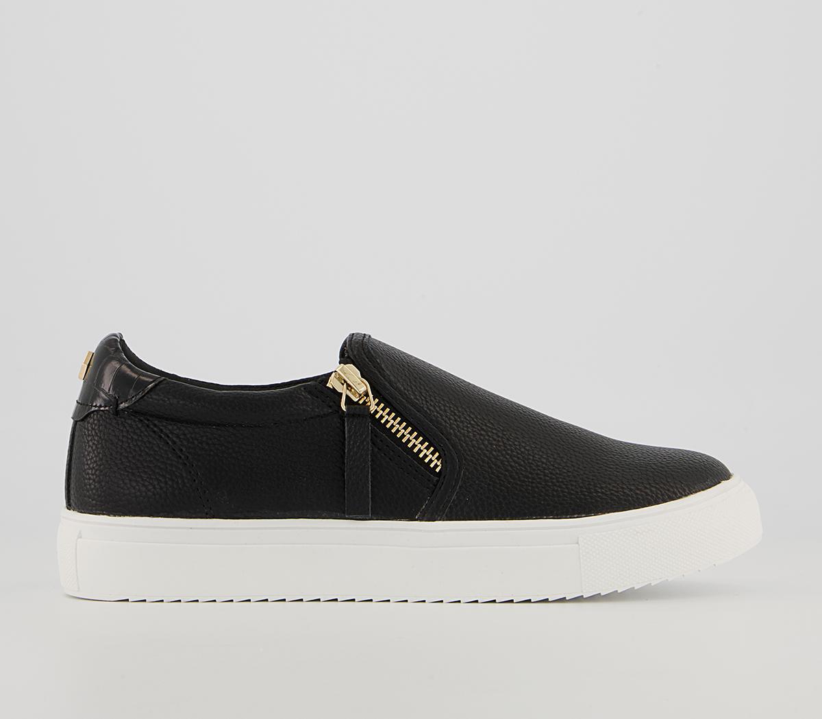 Office Fencing Side Zip Slip On Trainers Office Fencing Side Zip Slip On Trainers Black Mix