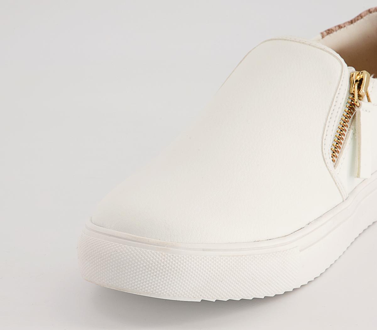 Office Fencing Side Zip Slip On Trainers Office Fencing Side Zip Slip On Trainers White Mix