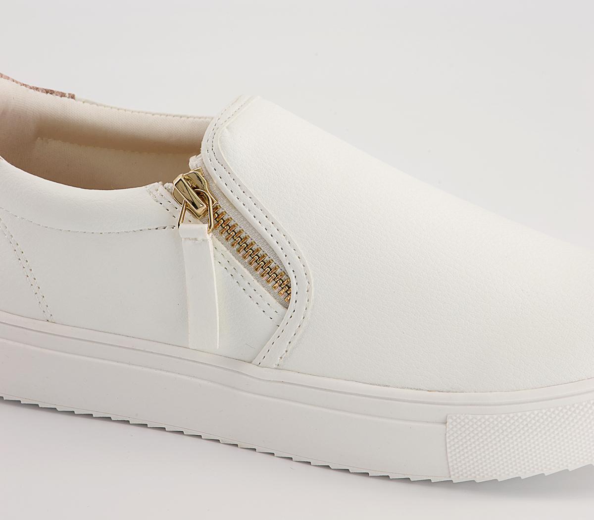 Office Fencing Side Zip Slip On Trainers Office Fencing Side Zip Slip On Trainers White Mix