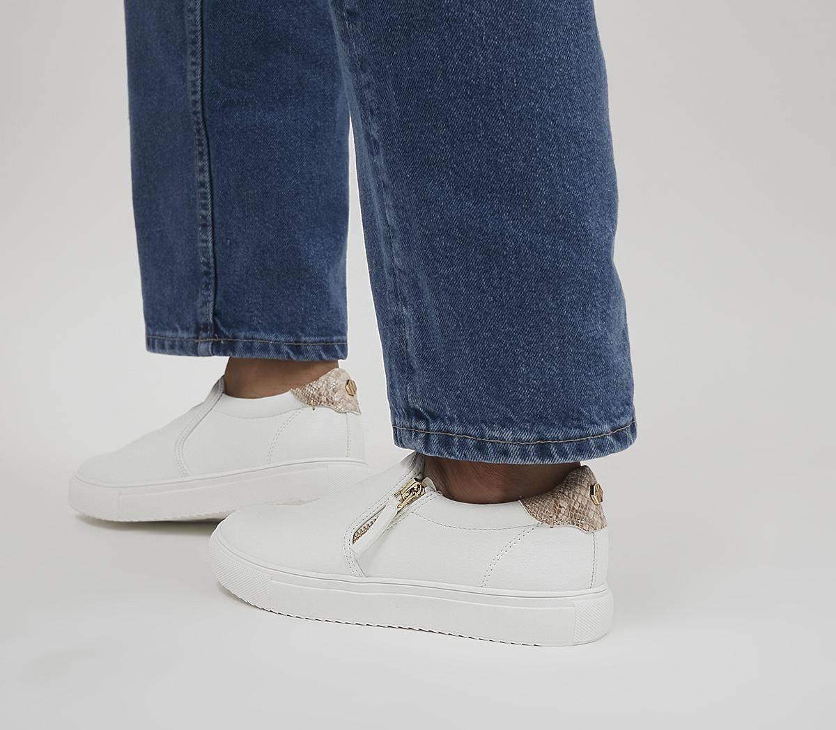 White best sale zip trainers