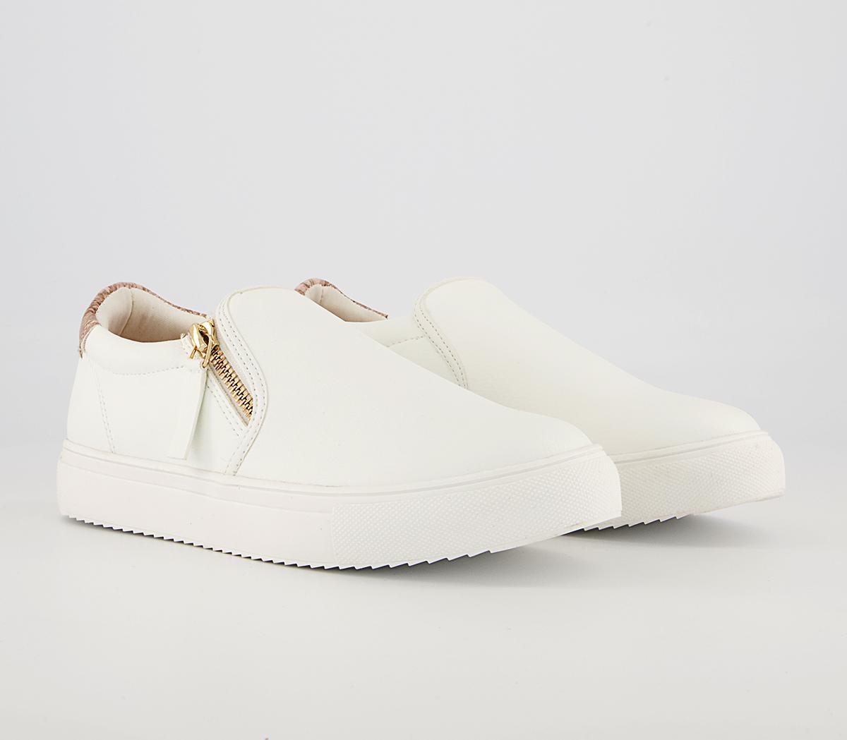 Office Fencing Side Zip Slip On Trainers Office Fencing Side Zip Slip On Trainers White Mix