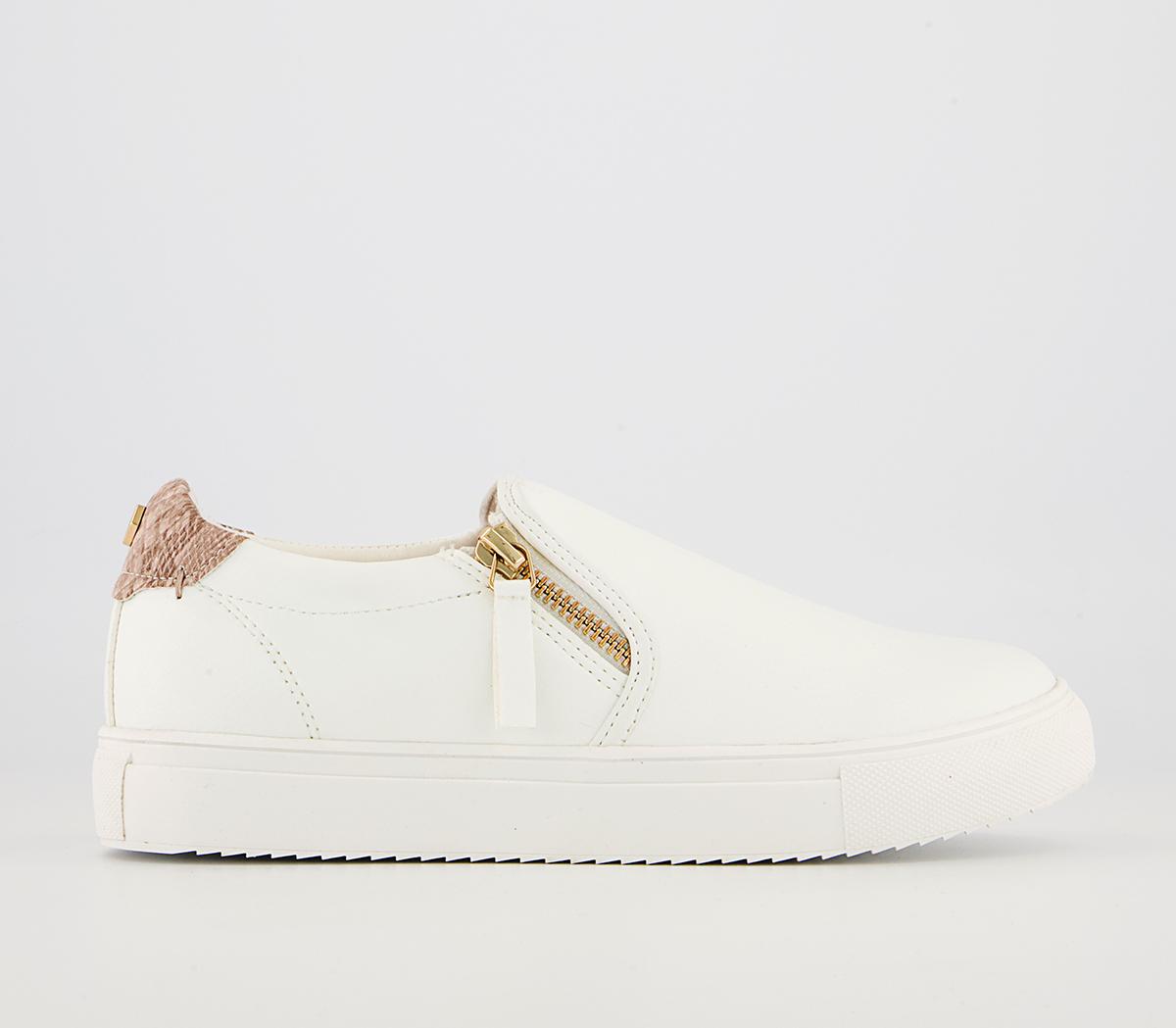 Office Fencing Side Zip Slip On Trainers Office Fencing Side Zip Slip On Trainers White Mix