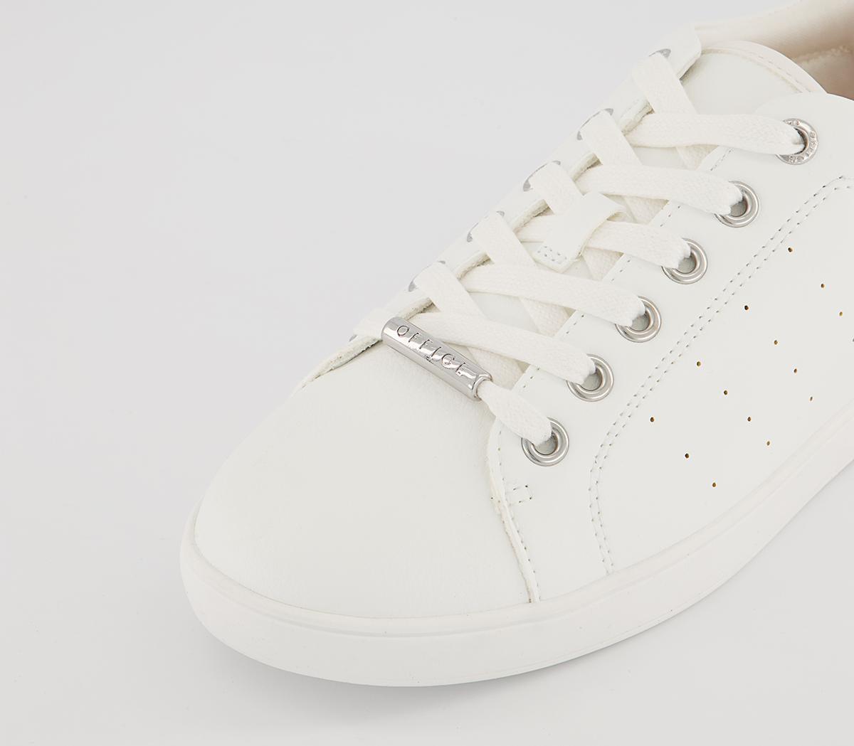 Office Framing Lace Up Trainers Office Framing Lace Up Trainers White