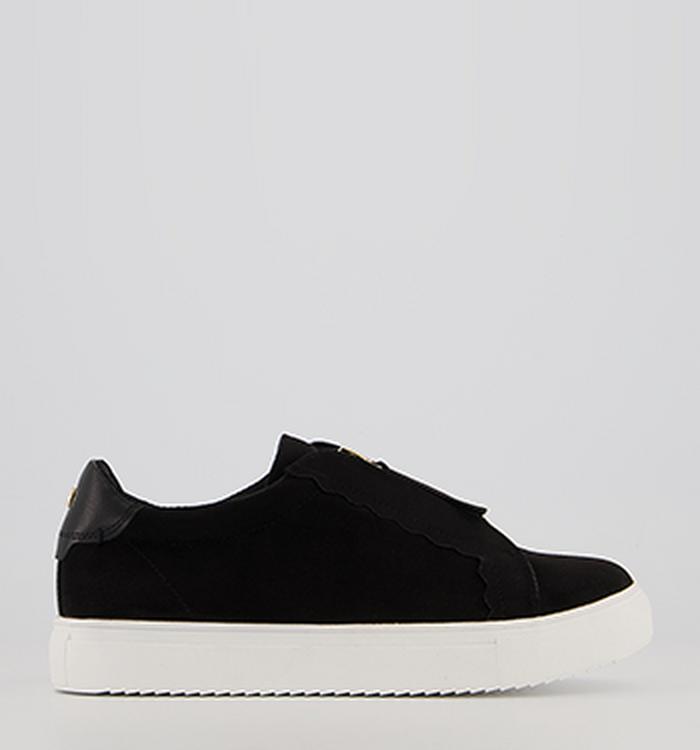 Office Fronted Zip Slip On Trainers Black Mix