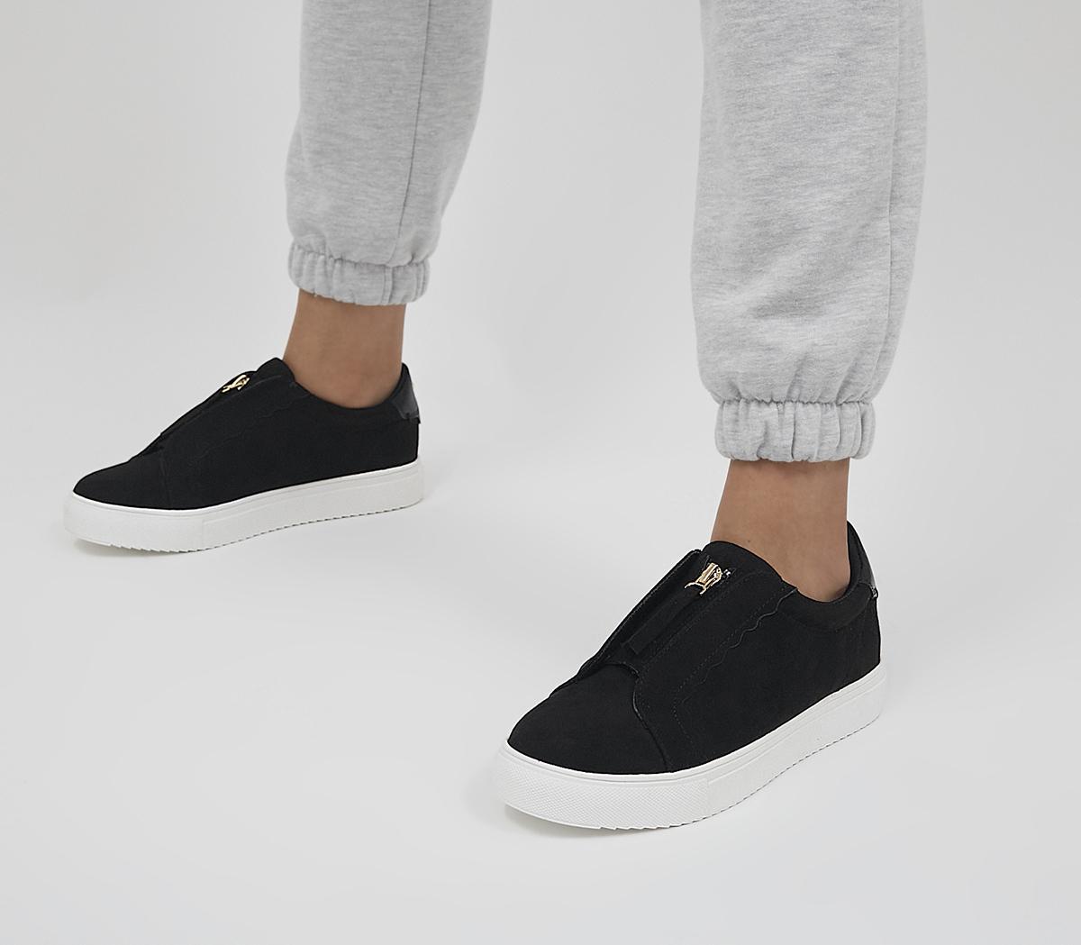 OfficeFronted Zip Slip On TrainersBlack Mix
