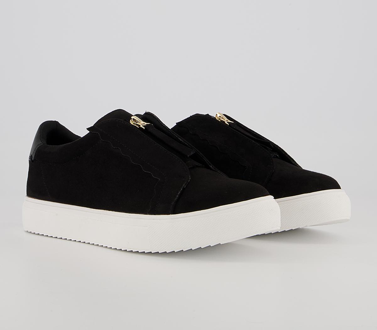 Office Fronted Zip Slip On Trainers Office Fronted Zip Slip On Trainers Black Mix