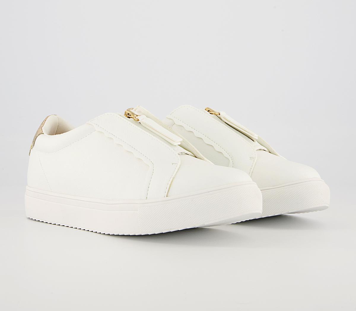 Office Fronted Zip Slip On Trainers Office Fronted Zip Slip On Trainers White Metallic Mix