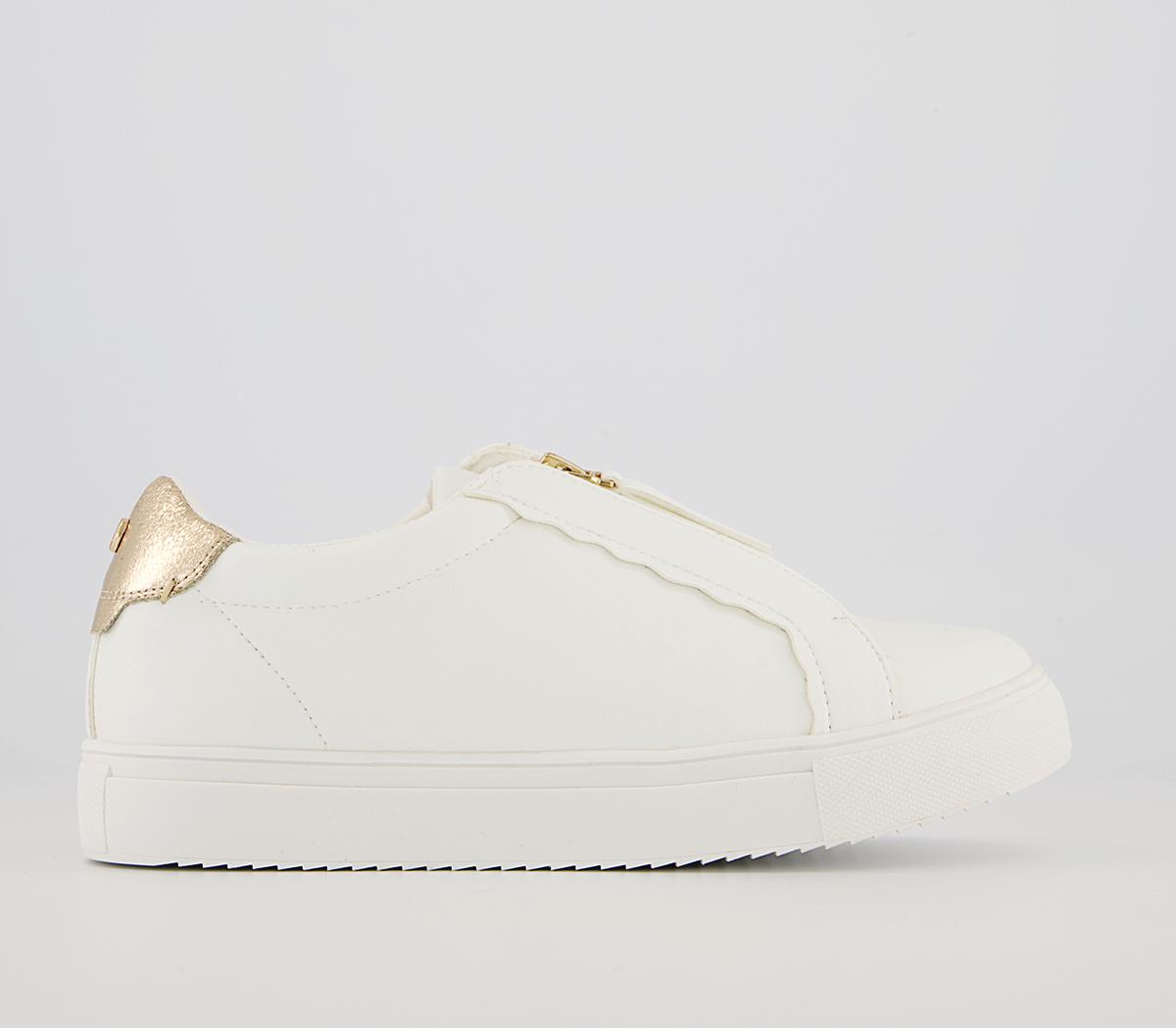 Office Fronted Zip Slip On Trainers Office Fronted Zip Slip On Trainers White Metallic Mix