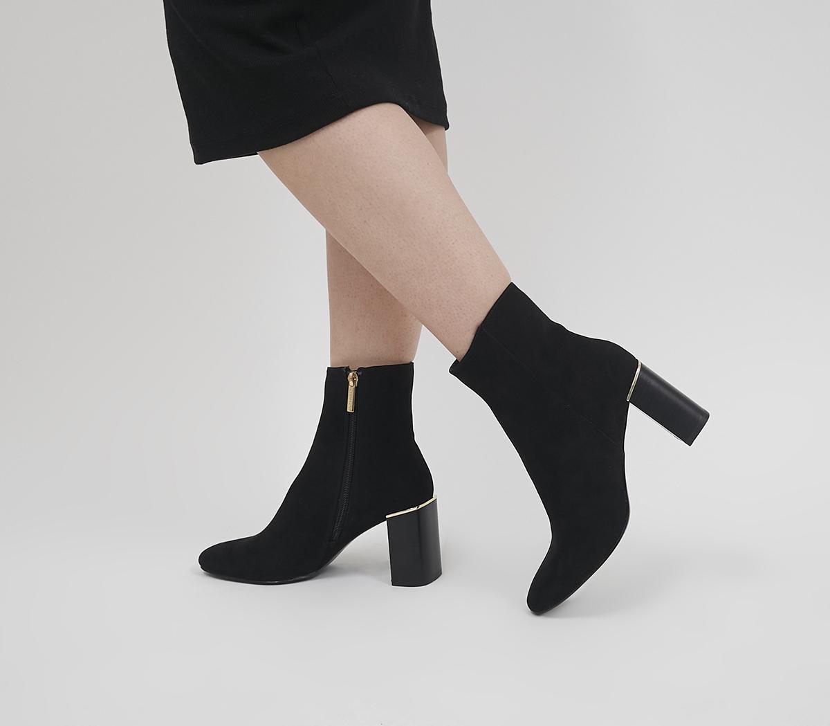 OfficeAmara Heel Clip Zip-Up Heeled Ankle BootsBlack
