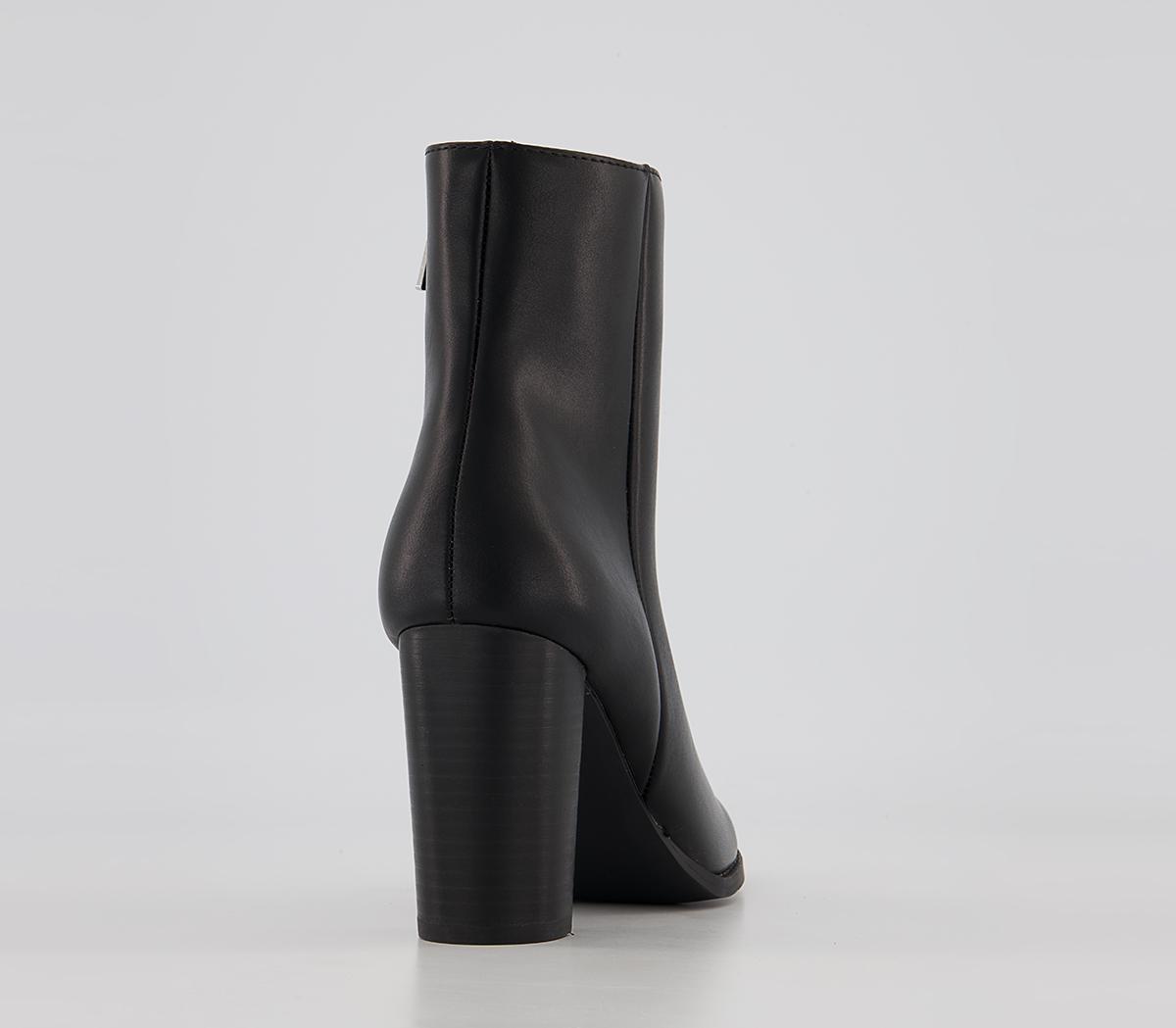Office Annabelle Block Heel Ankle Boots Office Annabelle Block Heel Ankle Boots Black With Black Stack