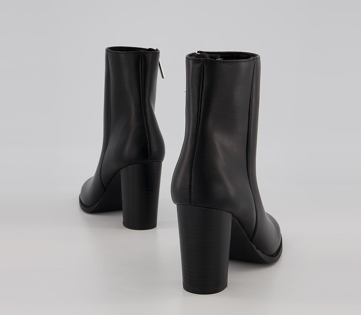Office Annabelle Block Heel Ankle Boots Office Annabelle Block Heel Ankle Boots Black With Black Stack