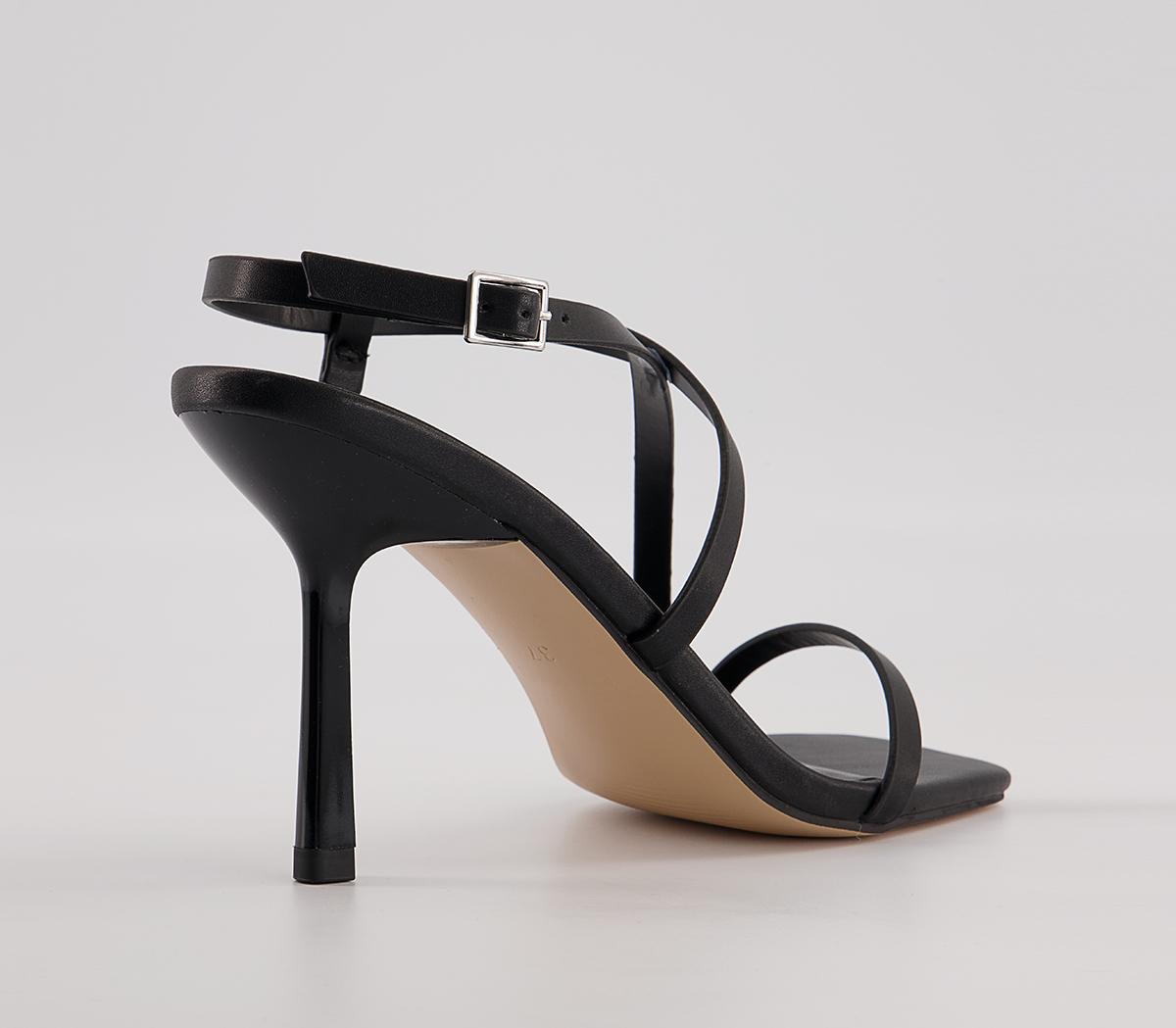 OFFICE Malorie Strippy Heeled Sandals Black - Mid Heels