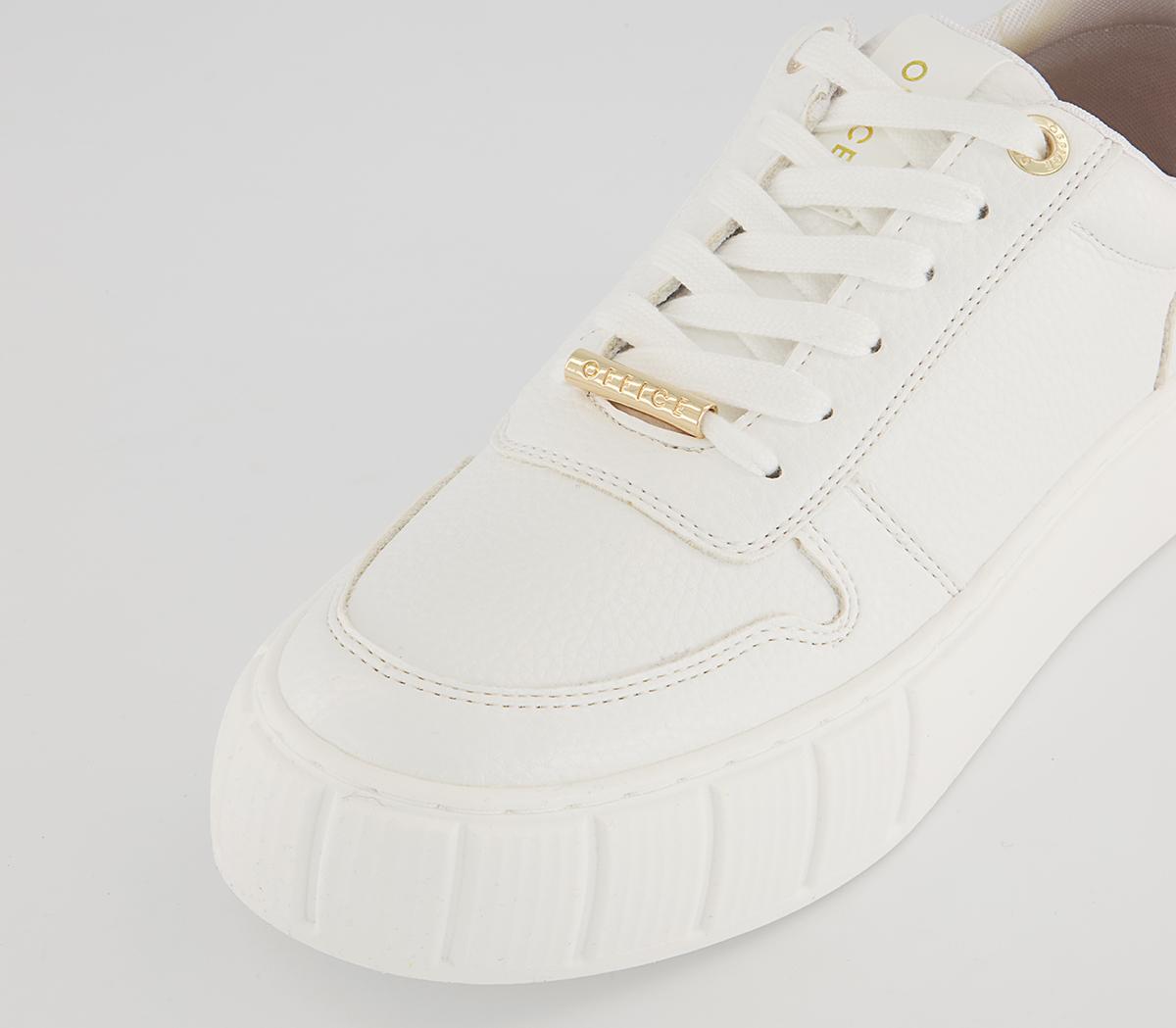 Office Fig Textured Sole Lace Up Trainers Office Fig Textured Sole Lace Up Trainers White