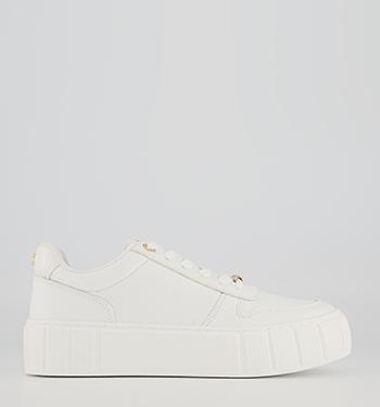 OFFICE Fig Textured Sole Lace Up Trainers White