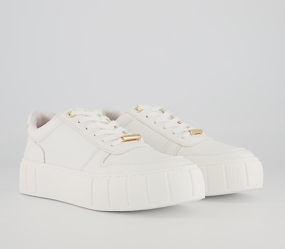 Office Fig Textured Sole Lace Up Trainers Office Fig Textured Sole Lace Up Trainers White