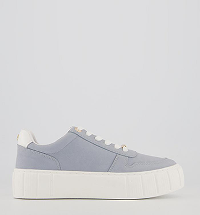 Office Fig Textured Sole Lace Up Trainers Blue