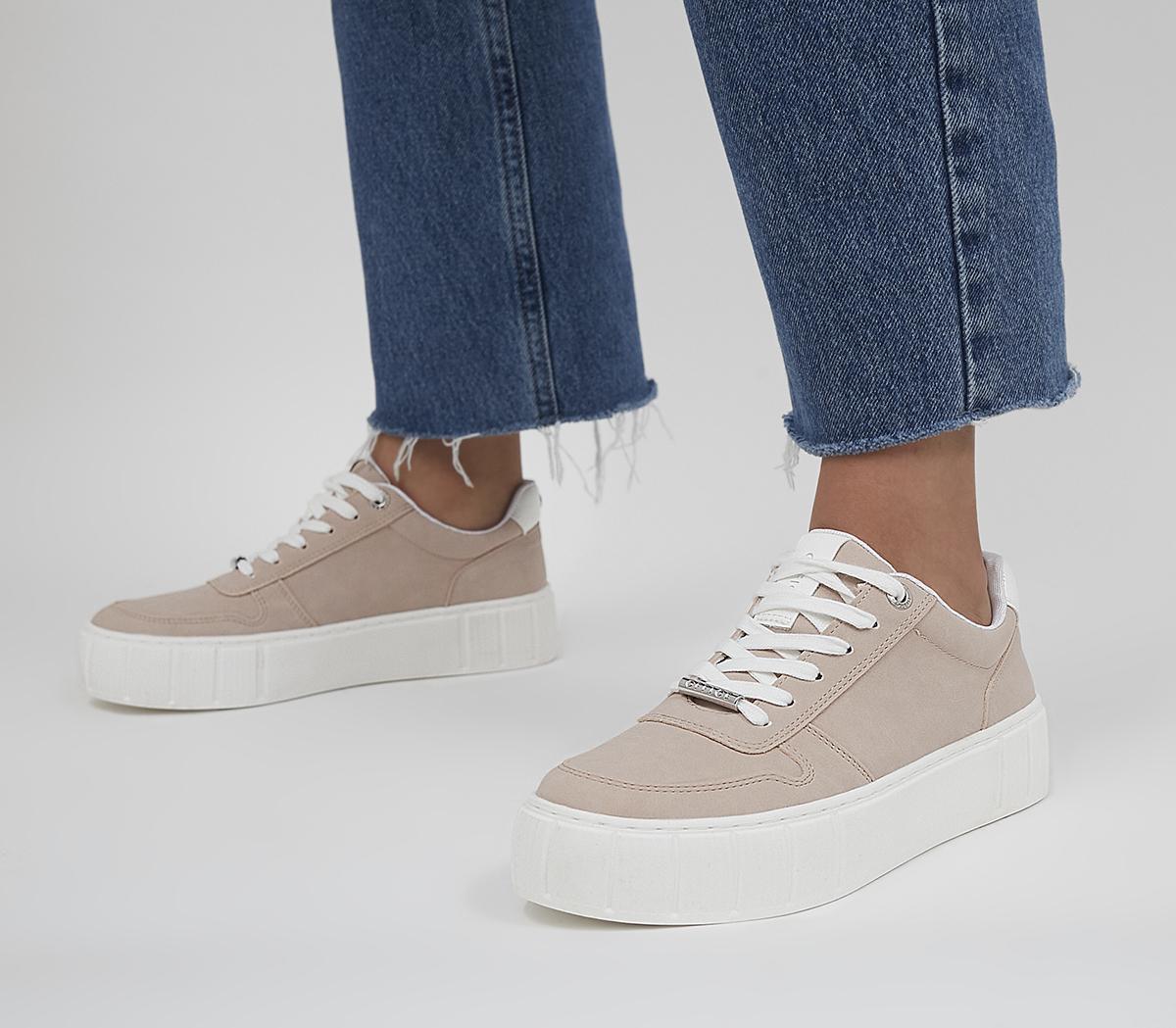 OfficeFig Textured Sole Lace Up Trainers OfficeFig Textured Sole Lace Up TrainersPink