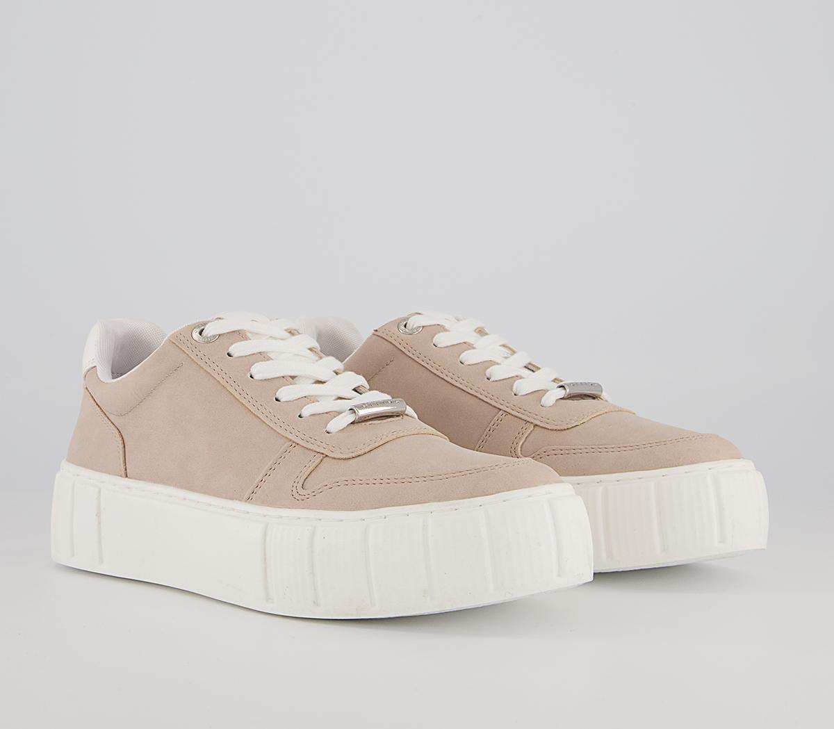 Office Fig Textured Sole Lace Up Trainers Office Fig Textured Sole Lace Up Trainers Pink