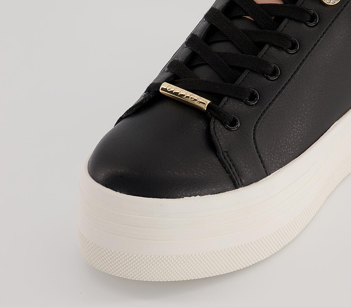 Office Fetch Flatform Lace Up Trainers Office Fetch Flatform Lace Up Trainers Black Metallic Mix