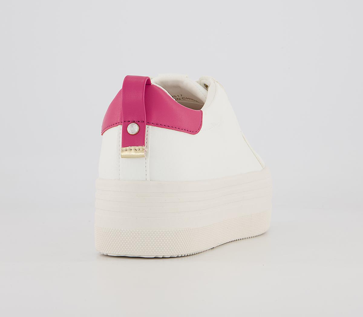 Office Fetch Flatform Lace Up Trainers Office Fetch Flatform Lace Up Trainers White Pink Mix