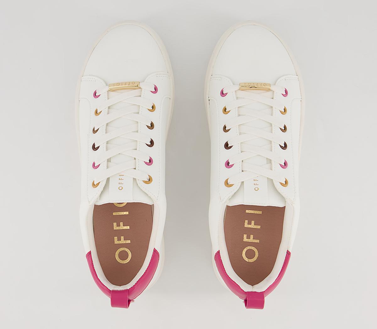 Office Fetch Flatform Lace Up Trainers Office Fetch Flatform Lace Up Trainers White Pink Mix