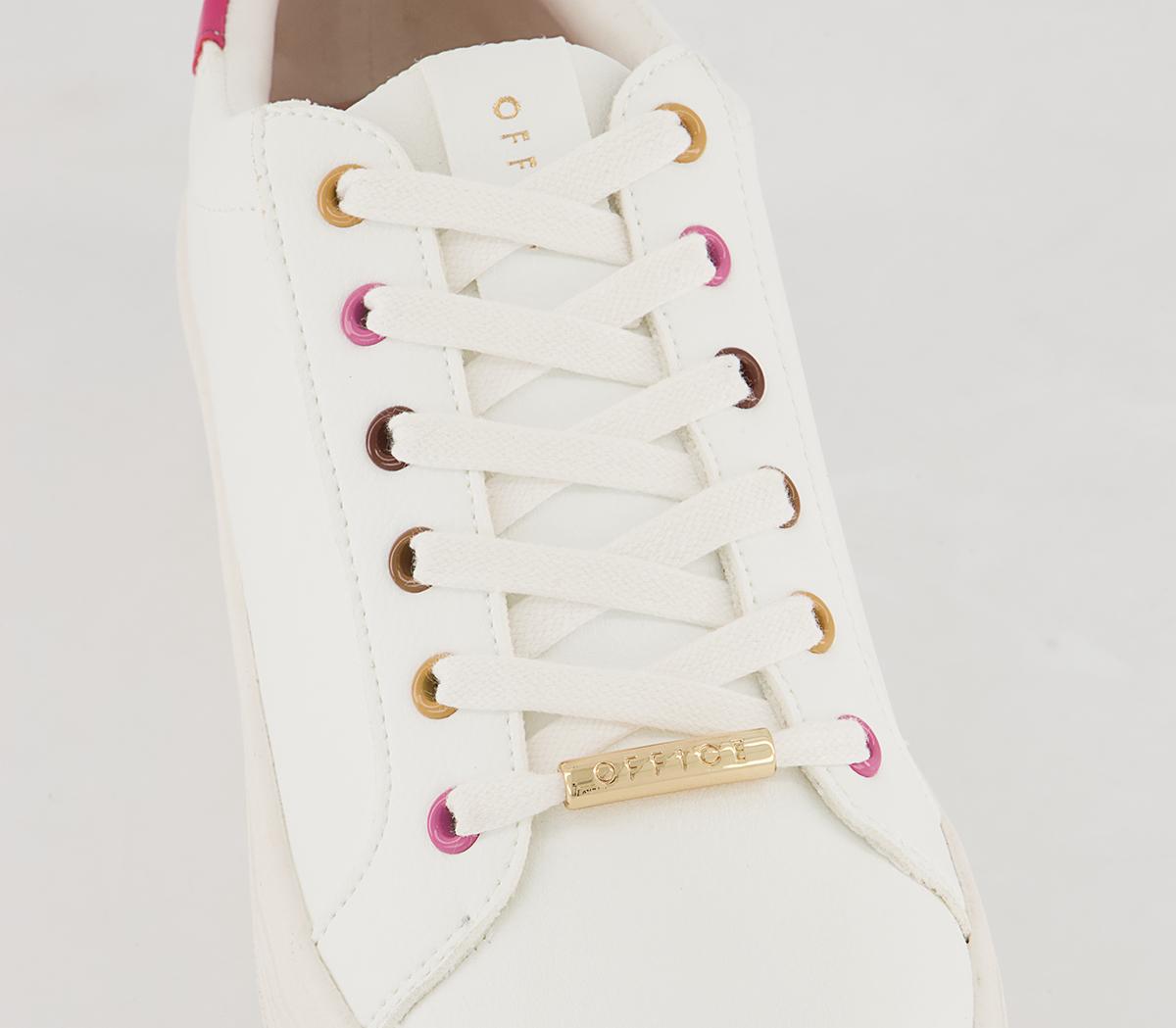 Office Fetch Flatform Lace Up Trainers Office Fetch Flatform Lace Up Trainers White Pink Mix