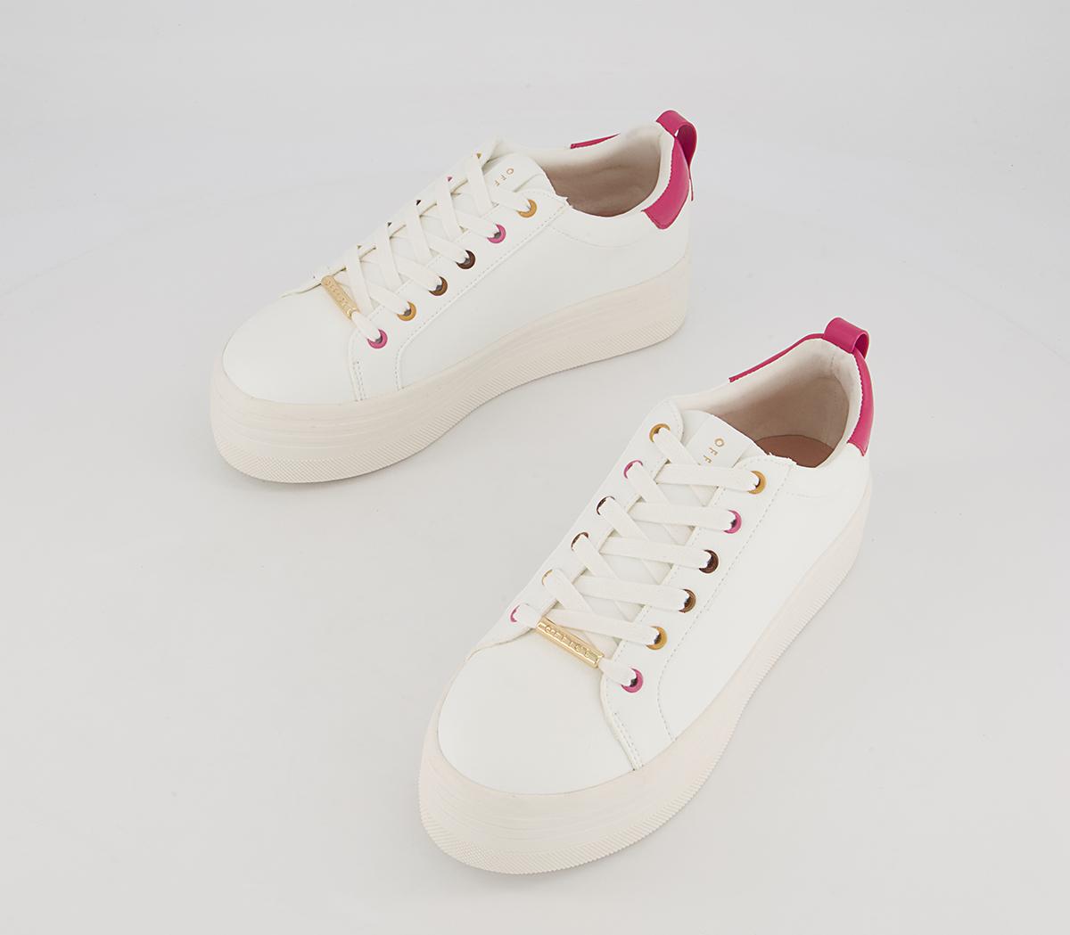 Office Fetch Flatform Lace Up Trainers Office Fetch Flatform Lace Up Trainers White Pink Mix