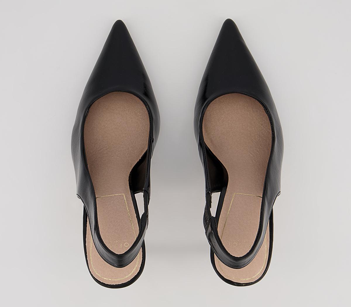 Office Hampton Slingback Pointed Court High Heels Black - Womens Work Shoes