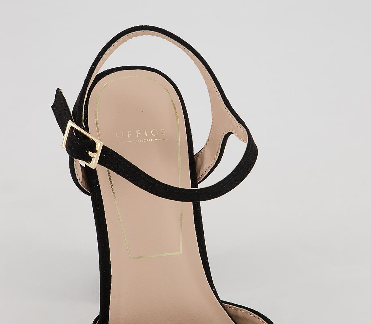 Office Hearty Square Toe Platform Block Heeled Sandals Office Hearty Square Toe Platform Block Heeled Sandals Black