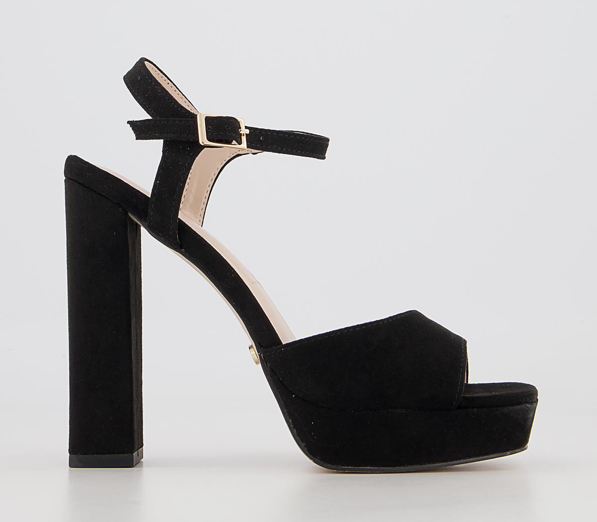 Women's Black High Heel Sandals, Peep Toe, Sexy, Fashionable, Shows Height  And White Complexion, Chunky Heel, Daily Or Office Wear, Versatile,  Minimalist, Comfortable, Accentuates Height And Slender Leg | SHEIN