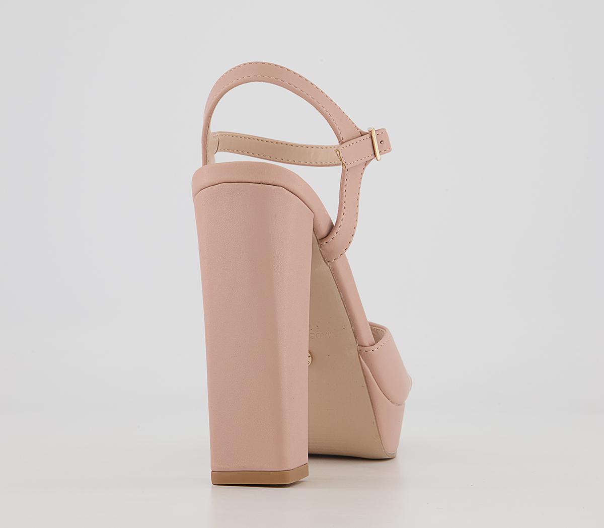 OFFICE Hearty Square Toe Platform Block Heeled Sandals OFFICE Hearty Square Toe Platform Block Heeled Sandals Beige