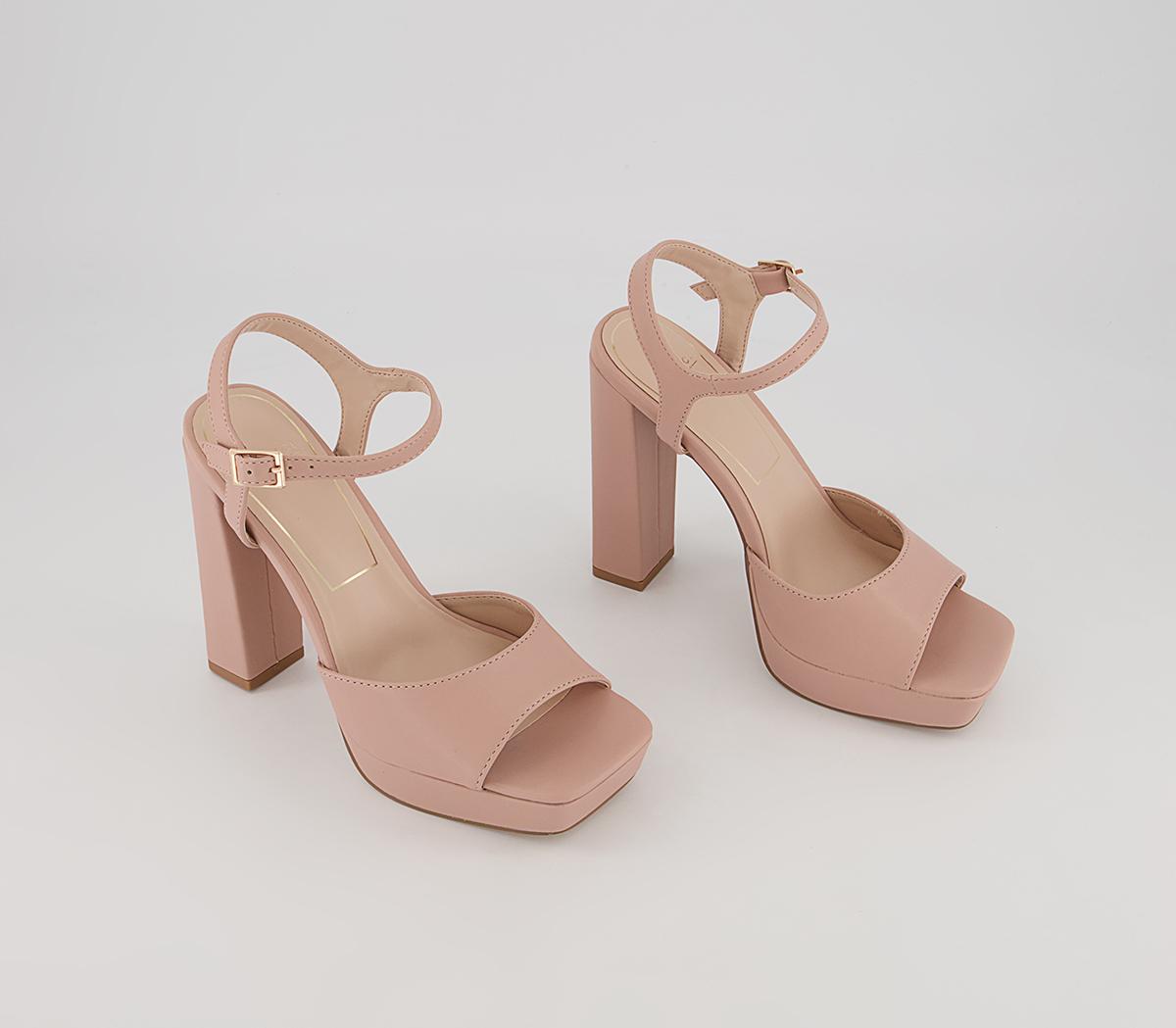 OFFICE Hearty Square Toe Platform Block Heeled Sandals OFFICE Hearty Square Toe Platform Block Heeled Sandals Beige