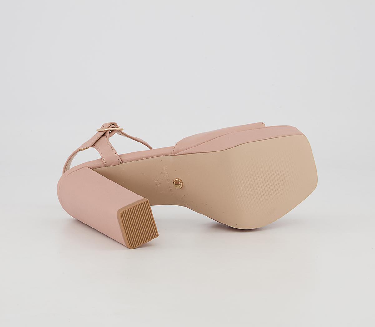 OFFICE Hearty Square Toe Platform Block Heeled Sandals OFFICE Hearty Square Toe Platform Block Heeled Sandals Beige