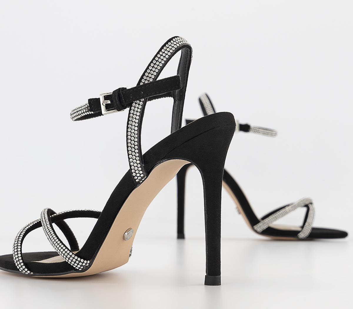 OFFICE Honor Strappy Two Part Stiletto Heels Black - High Heels