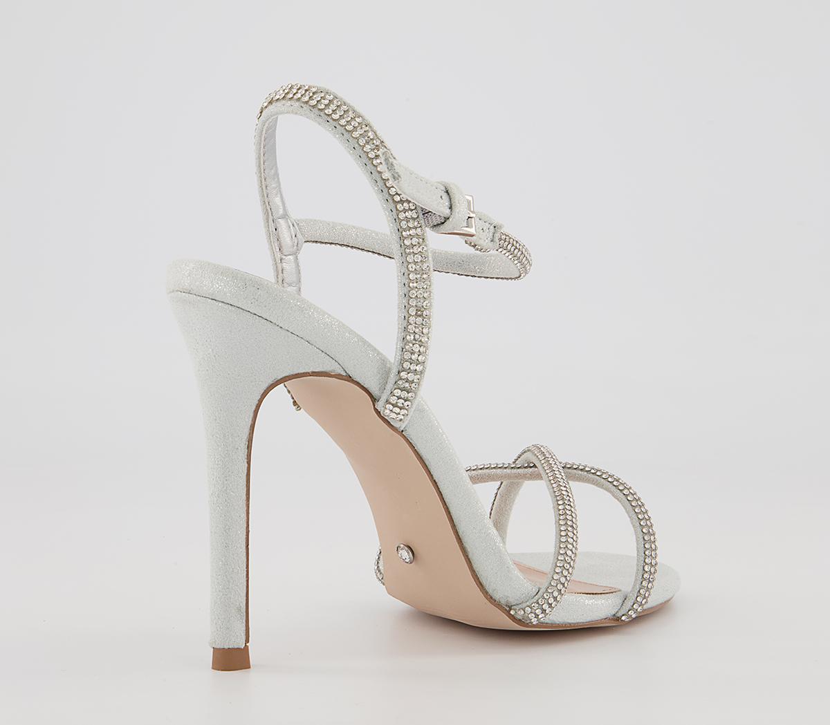 OFFICEHonor Strappy Two Part Stiletto HeelsSilver