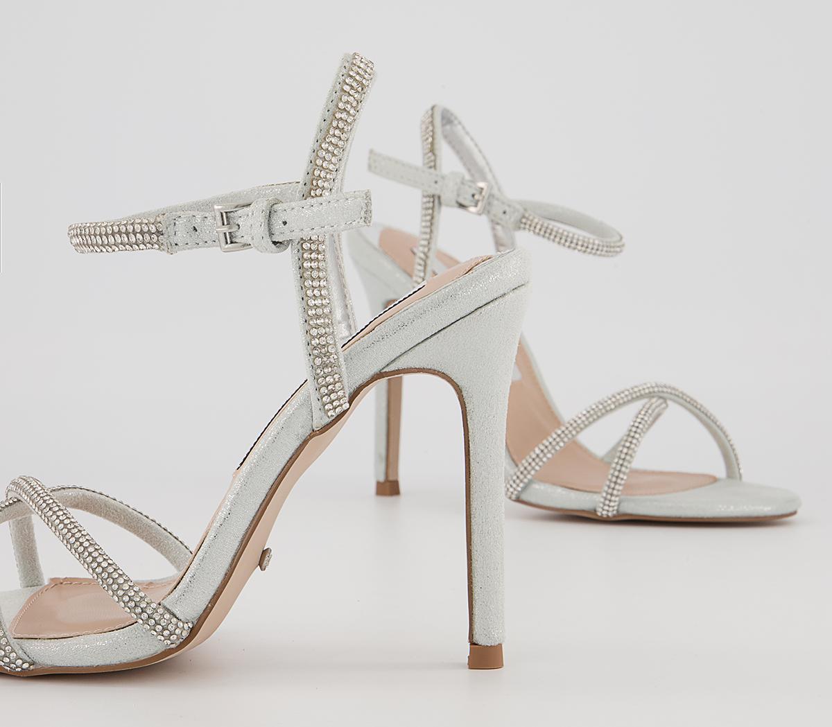OFFICEHonor Strappy Two Part Stiletto HeelsSilver