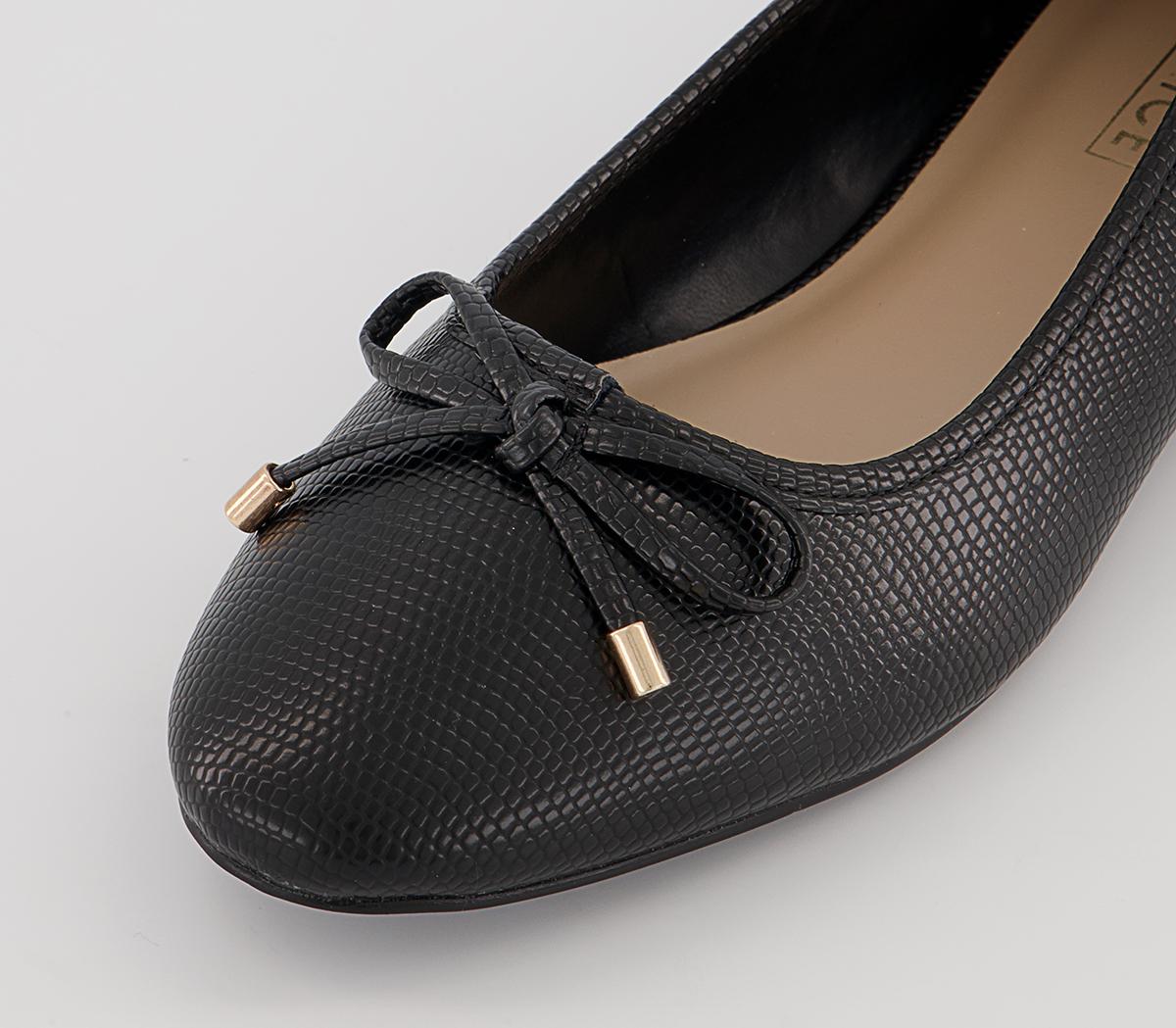 Office Filo Bow Ballerina Shoes Office Filo Bow Ballerina Shoes Black Snake