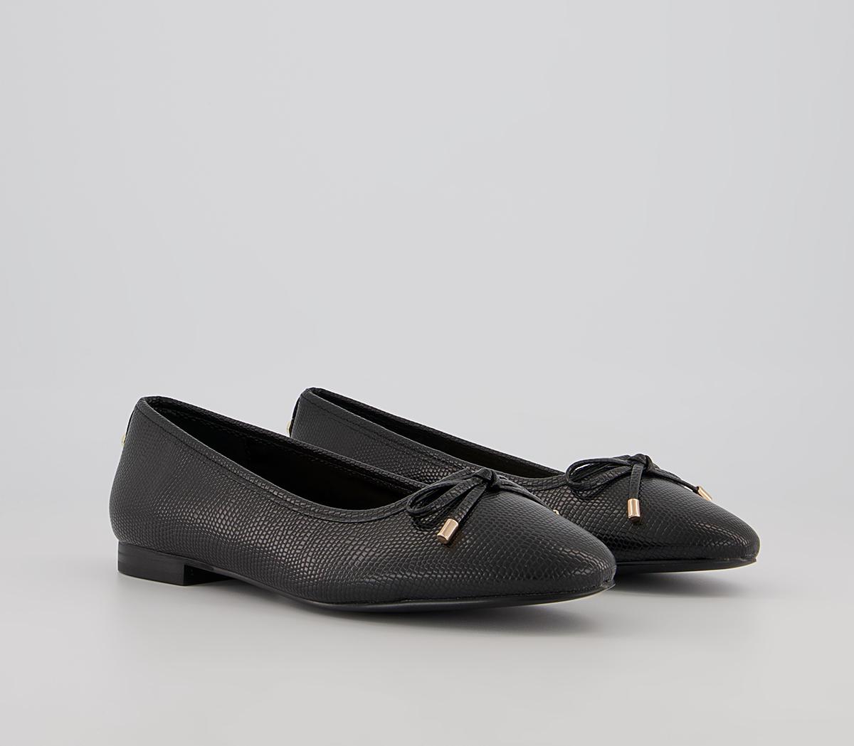 Office Filo Bow Ballerina Shoes Office Filo Bow Ballerina Shoes Black Snake