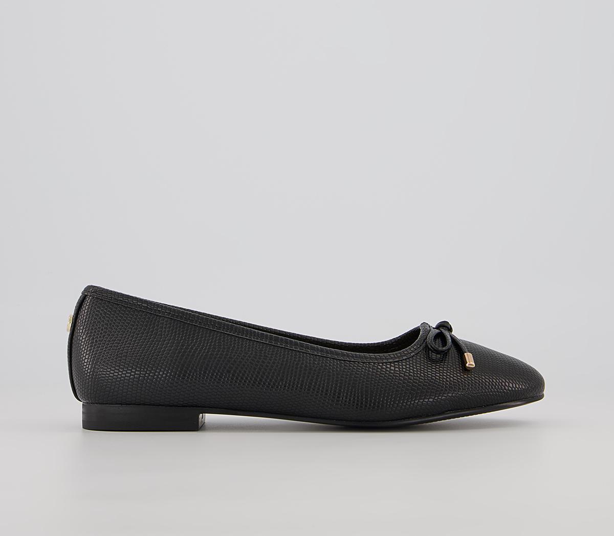 Office Filo Bow Ballerina Shoes Office Filo Bow Ballerina Shoes Black Snake