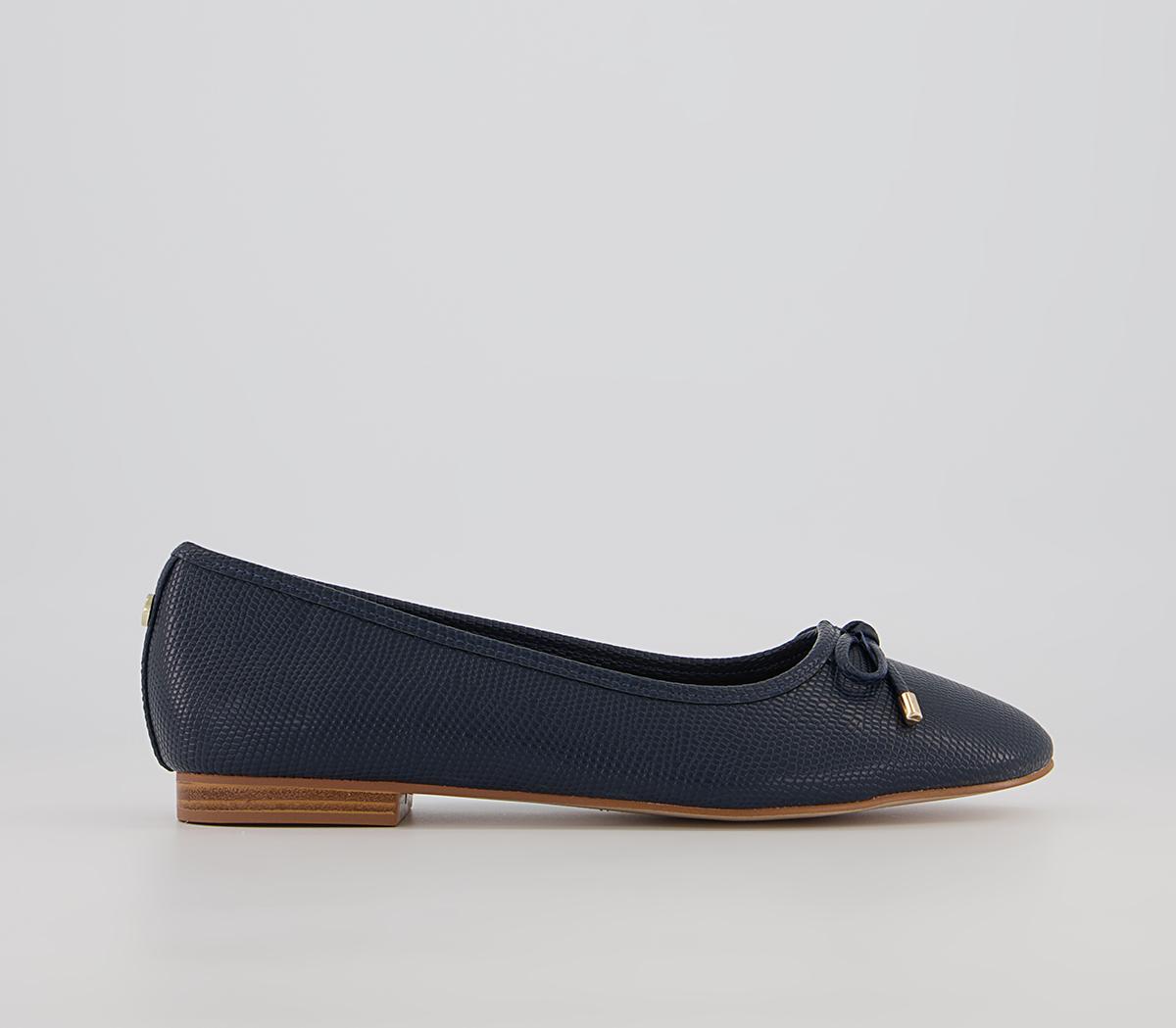 Office Filo Bow Ballerina Shoes Office Filo Bow Ballerina Shoes Navy Snake