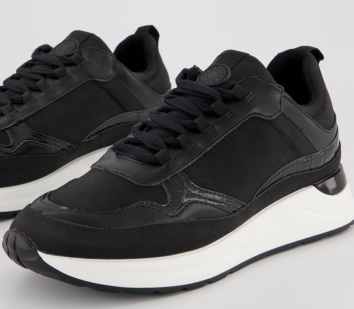 Office Fold Lace Up Chunky Runners Office Fold Lace Up Chunky Runners Black Mix