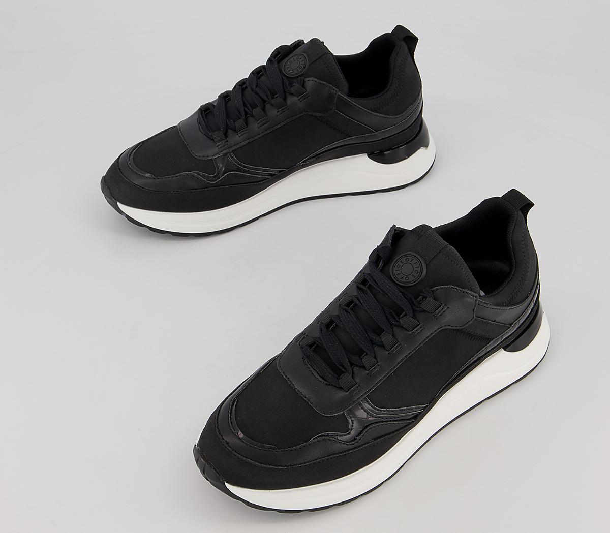 Office Fold Lace Up Chunky Runners Office Fold Lace Up Chunky Runners Black Mix