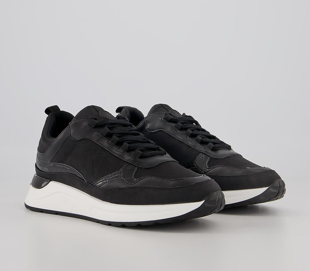 Office Fold Lace Up Chunky Runners Office Fold Lace Up Chunky Runners Black Mix