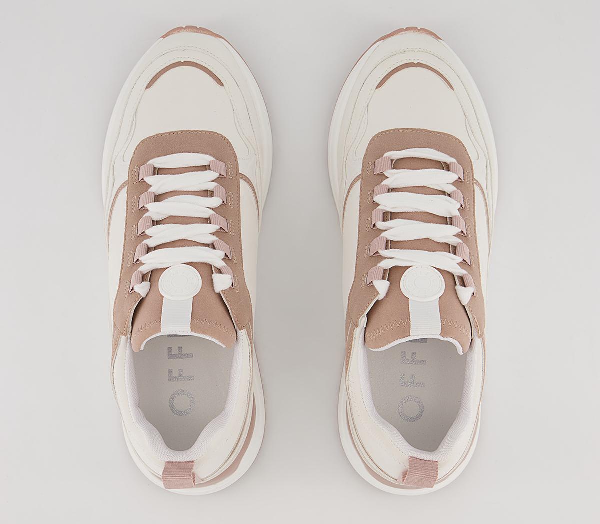 Office Fold Lace Up Chunky Runners Office Fold Lace Up Chunky Runners White Nude Mix