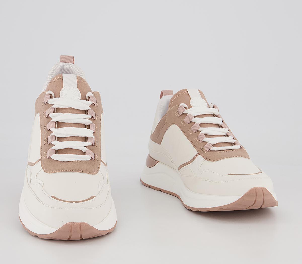 Office Fold Lace Up Chunky Runners Office Fold Lace Up Chunky Runners White Nude Mix