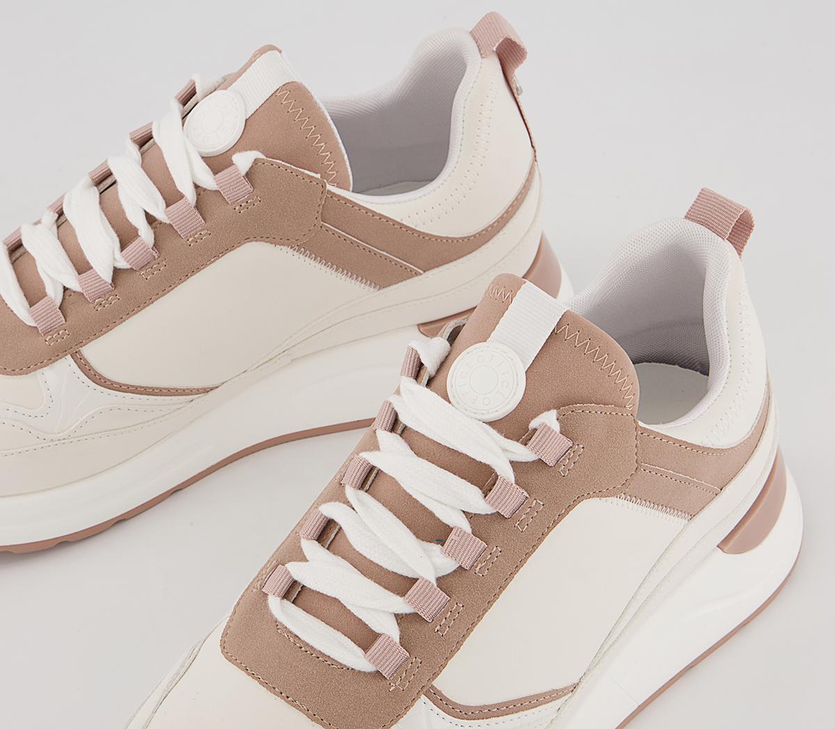 Office Fold Lace Up Chunky Runners Office Fold Lace Up Chunky Runners White Nude Mix