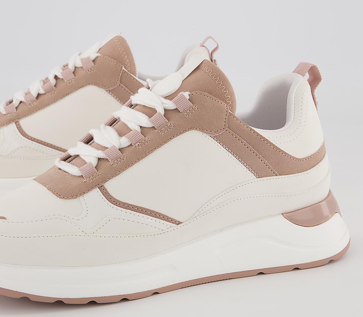 Office Fold Lace Up Chunky Runners Office Fold Lace Up Chunky Runners White Nude Mix