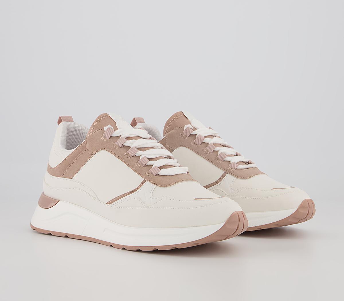 Office Fold Lace Up Chunky Runners Office Fold Lace Up Chunky Runners White Nude Mix